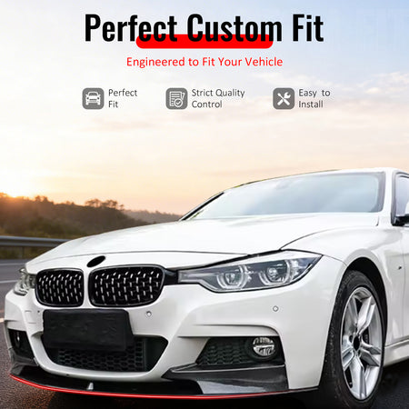 Fits 12-19 BMW F30 F31 3 Series M Sport Front Bumper Lip Carbon Fiber Print ABS
