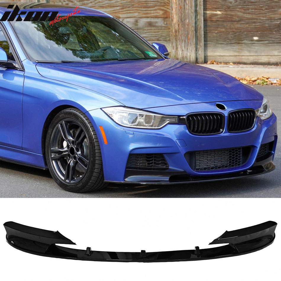 2012-2019 BMW F30 F31 3 Series MP Style Gloss Black Front Bumper Lip ABS