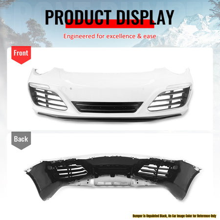 Fits 12-19 Porsche 911 OE Style Front Bumper Cover w/ DRL Upgrade 991.1 to 991.2