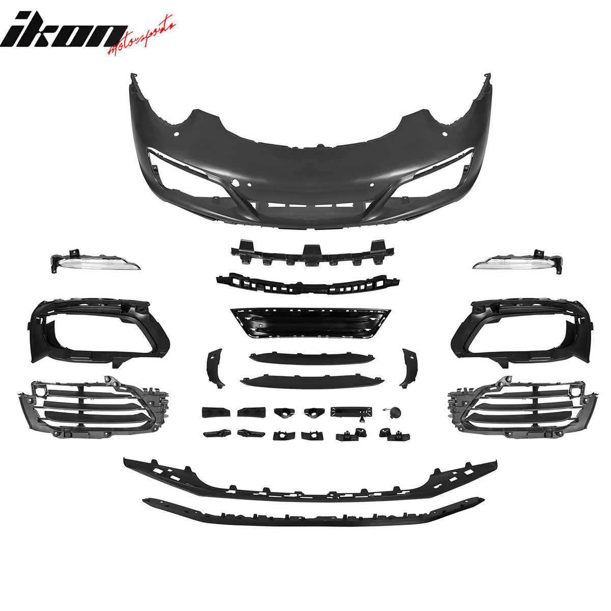 Fits 12-19 Porsche 911 OE Style Front Bumper Cover w/ DRL Upgrade 991.1 to 991.2