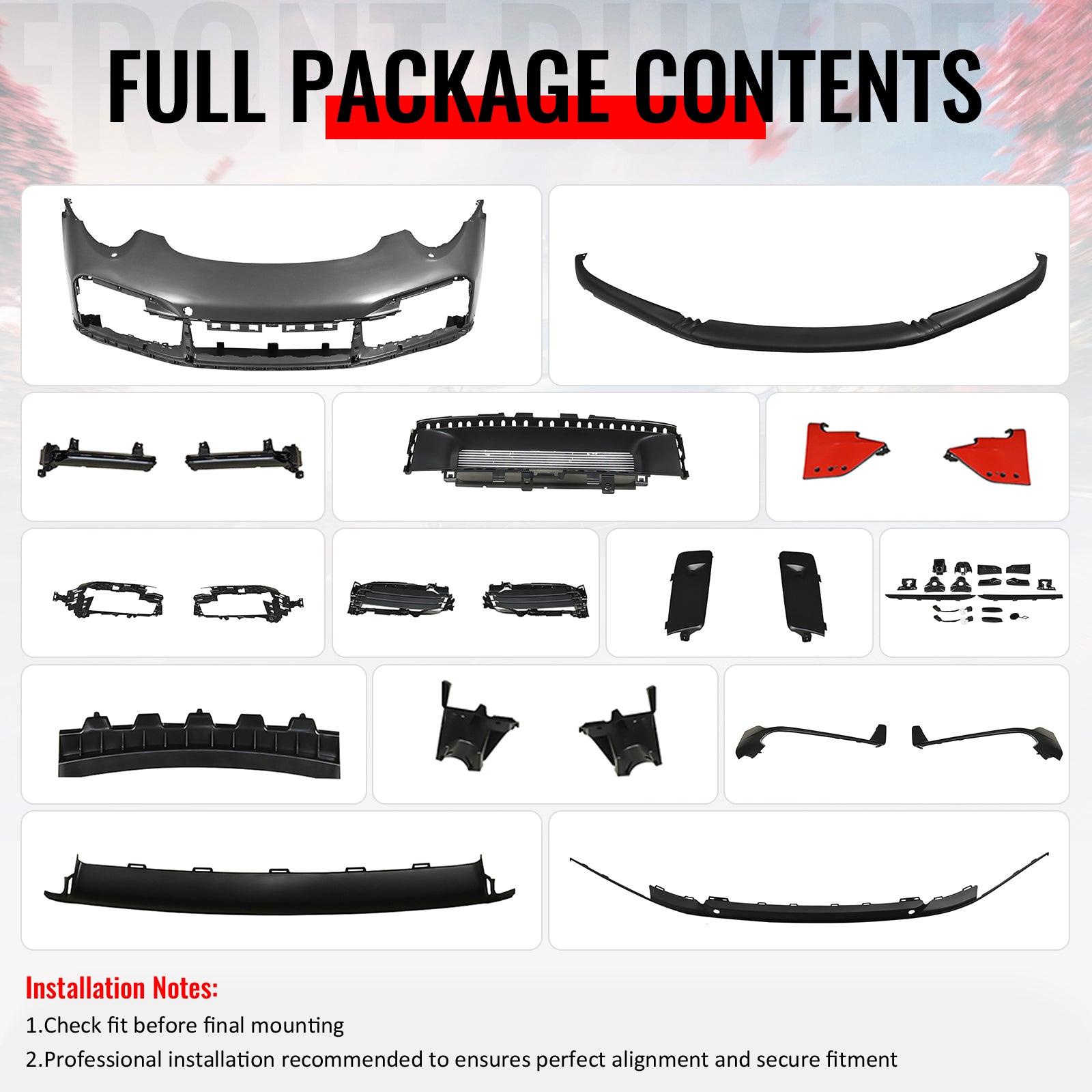 For 12-19 Porsche 911 Turbo SD Style Front Bumper Cover + DRL Upgrade 991 to 992