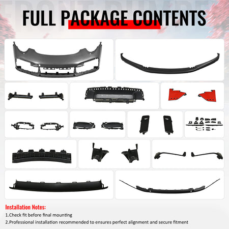 For 12-19 Porsche 911 Turbo SD Style Front Bumper Cover + DRL Upgrade 991 to 992