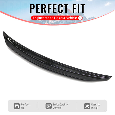 IKON MOTORSPORTS, Trunk Spoiler Compatible with 2015-2021 Subaru WRX/WRX STI & 2012-2016 Impreza Sedan 4-Door, SubiSpeed Style Painted Gloss Black ABS Plastic Rear Trunk Lid Spoiler Wing Lip
