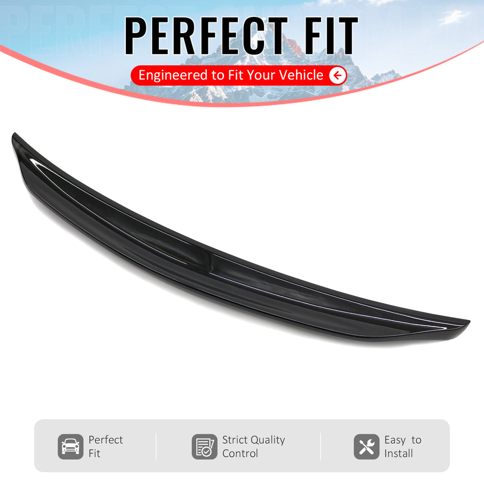 IKON MOTORSPORTS, Trunk Spoiler Compatible with 2015-2021 Subaru WRX/WRX STI & 2012-2016 Impreza Sedan 4-Door, SubiSpeed Style Painted Gloss Black ABS Plastic Rear Trunk Lid Spoiler Wing Lip