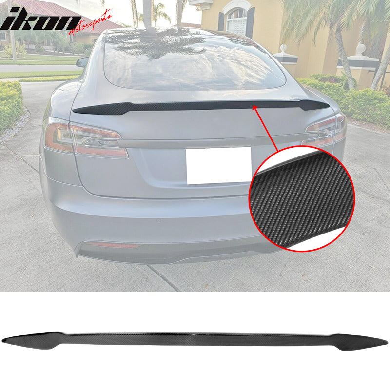 2012-2025 Tesla Model S Rear Spoiler Wing V Style Carbon Fiber