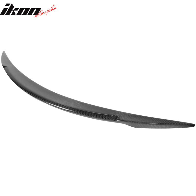 Fits 12-25 Tesla Model S V Style Rear Trunk Spoiler Wing Lip Carbon Fiber Trim