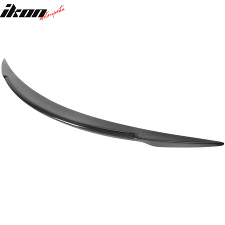 Fits 12-25 Tesla Model S V Style Rear Trunk Spoiler Wing Lip Carbon Fiber Trim