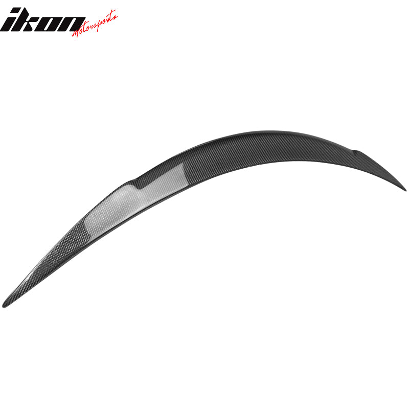Fits 12-25 Tesla Model S V Style Rear Trunk Spoiler Wing Lip Carbon Fiber Trim