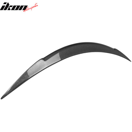Fits 12-25 Tesla Model S V Style Rear Trunk Spoiler Wing Lip Carbon Fiber Trim