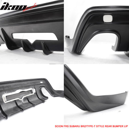 Fits 13-16 Scion FR-S/Toyota 86/13-20 Subaru BRZ PU Rear Bumper Lip Type-T Style