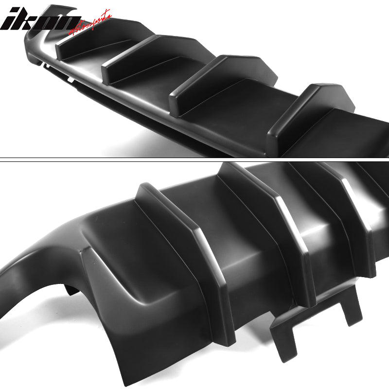 Advancetuning Rear Bumper Diffuser Lip For 2013-2014 Ford Mustang GT500 – Matte Black PP With V4 Fin