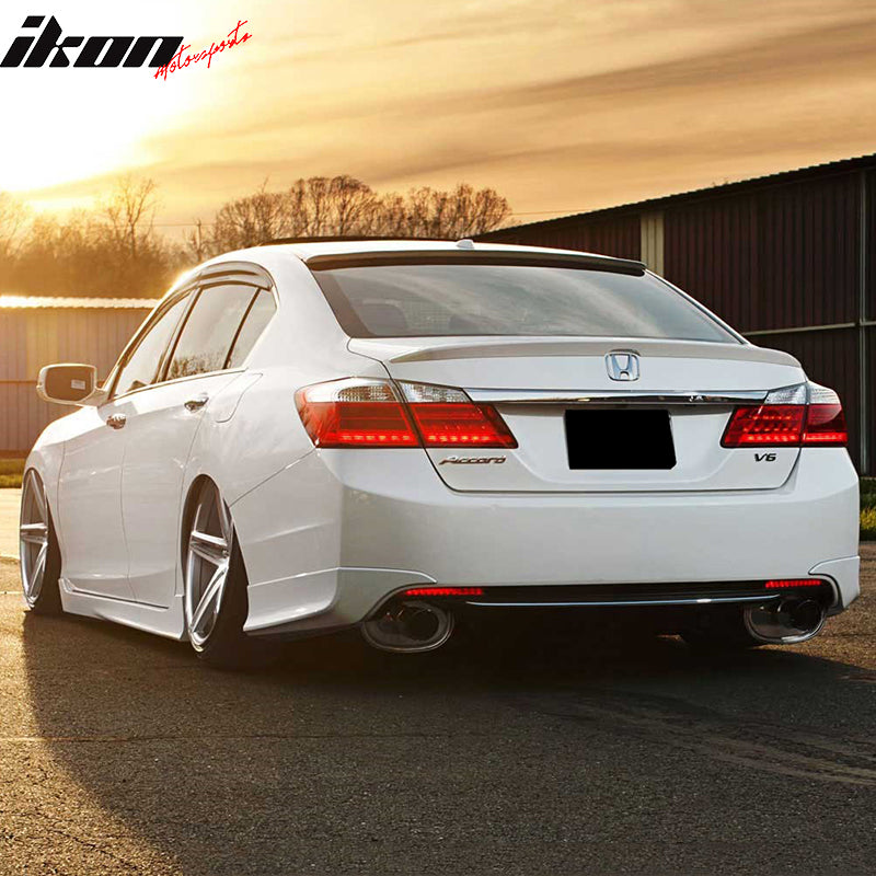 HFP-Style Rear Bumper Spoiler Lip For 2013-2015 Honda Accord 4-Door - 2pc Black
