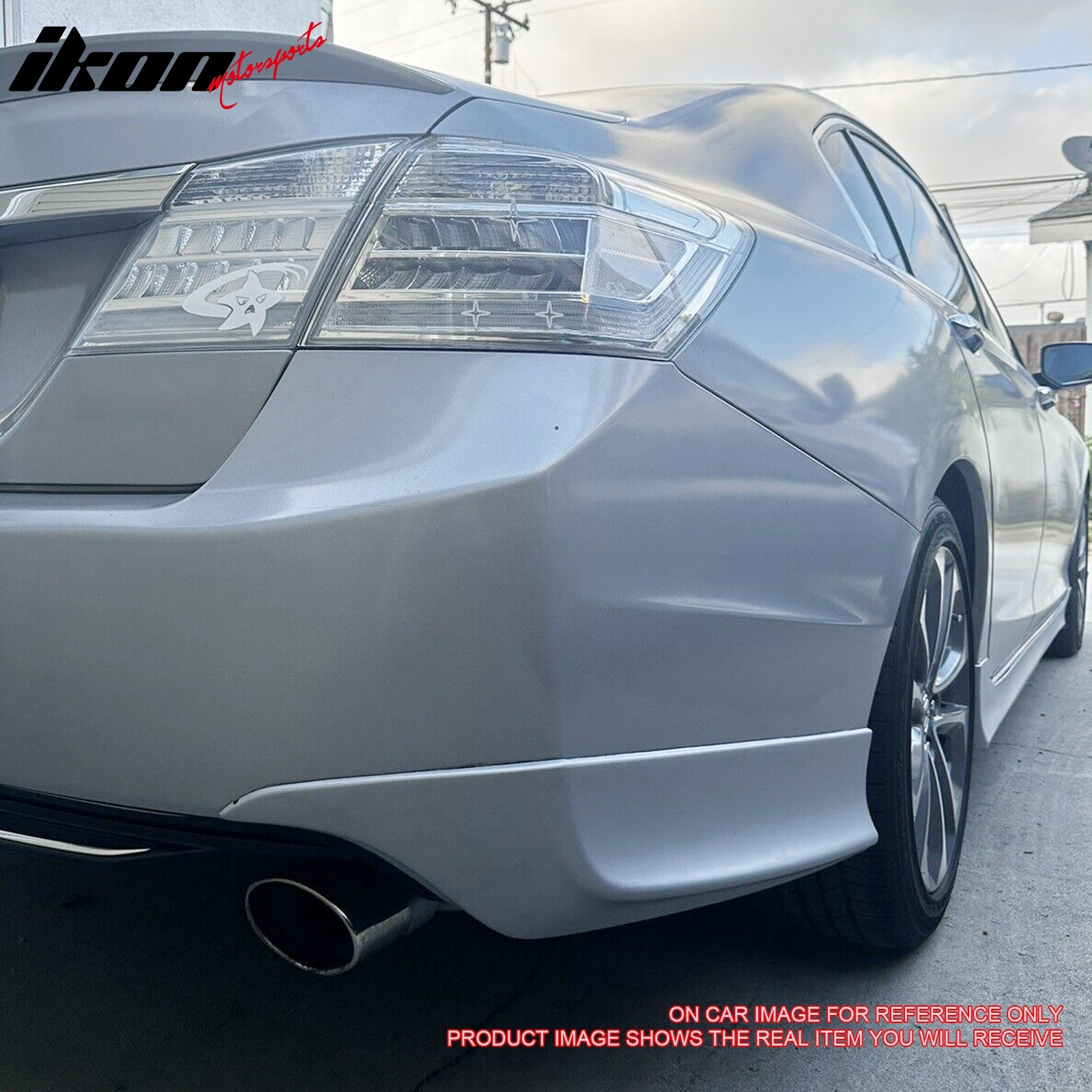 Fits 13-15 Honda Accord Sedan HFP Style 2PCS Rear Bumper Lip Spat Cap Splitters