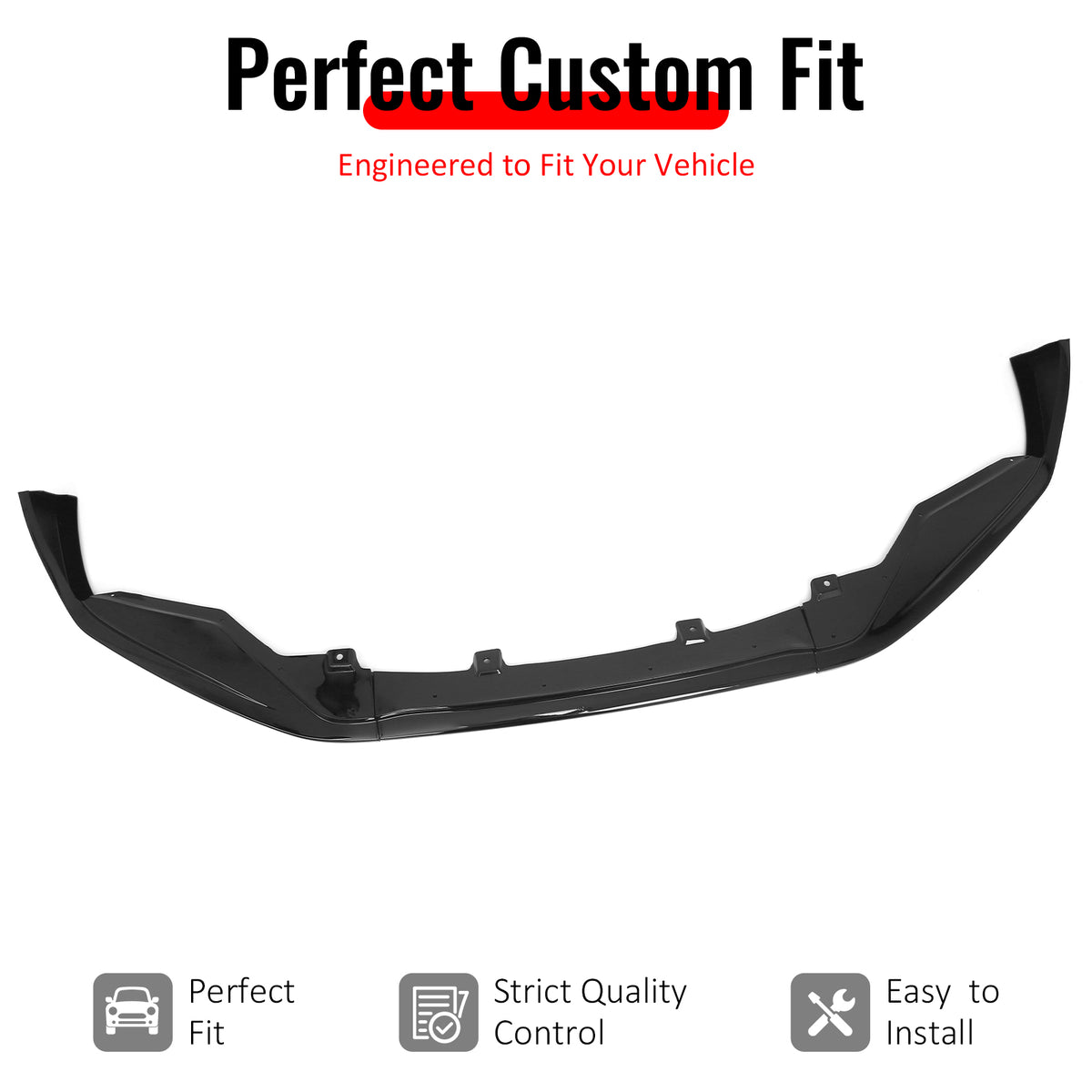 IKON MOTORSPORTS Front Bumper Lip, Compatible with 2013-2015 Lexus GS350/GS450h F Sport, IKON Style Gloss Black PP Air Dam Chin Spoiler Protector Splitter 3PCS