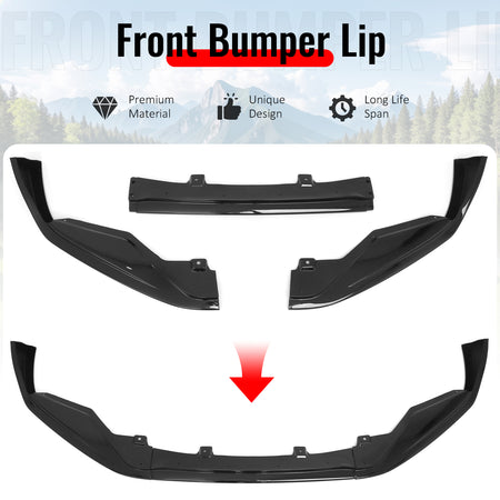 For 13-15 Lexus GS350/GS450h F Sport IKON Style Front Bumper Lip Gloss Black 3PC