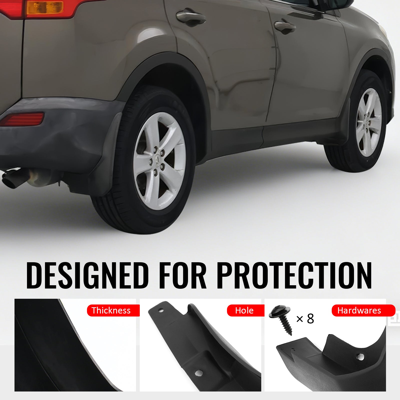 Fits 13-15 Toyota RAV4 Front & Rear Fender Mud Flaps Wheel Arch Splash Guards PP