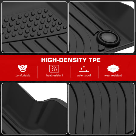 Fits 13-15 Chevrolet Spark Heavy Duty Floor Mats 3PCS Front 2nd Row Liners TPE