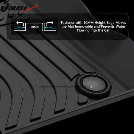 Fits 13-15 Chevrolet Spark Heavy Duty Floor Mats 3PCS Front 2nd Row Liners TPE