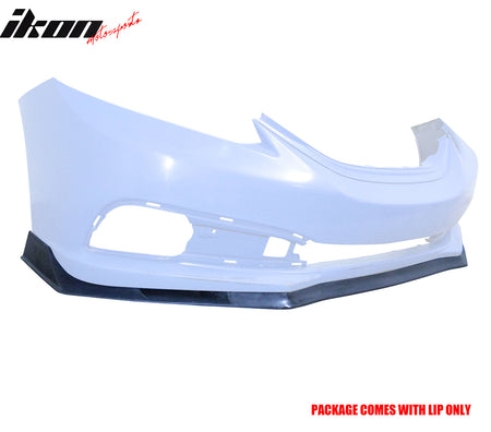IKON MOTORSPORTS Front Bumper Lip, Compatible with 2013-2015 Honda Civic Sedan 4-Door, IKFM Style PU Polyurethane Air Dam Chin Spoiler Protector Splitter 1PCS