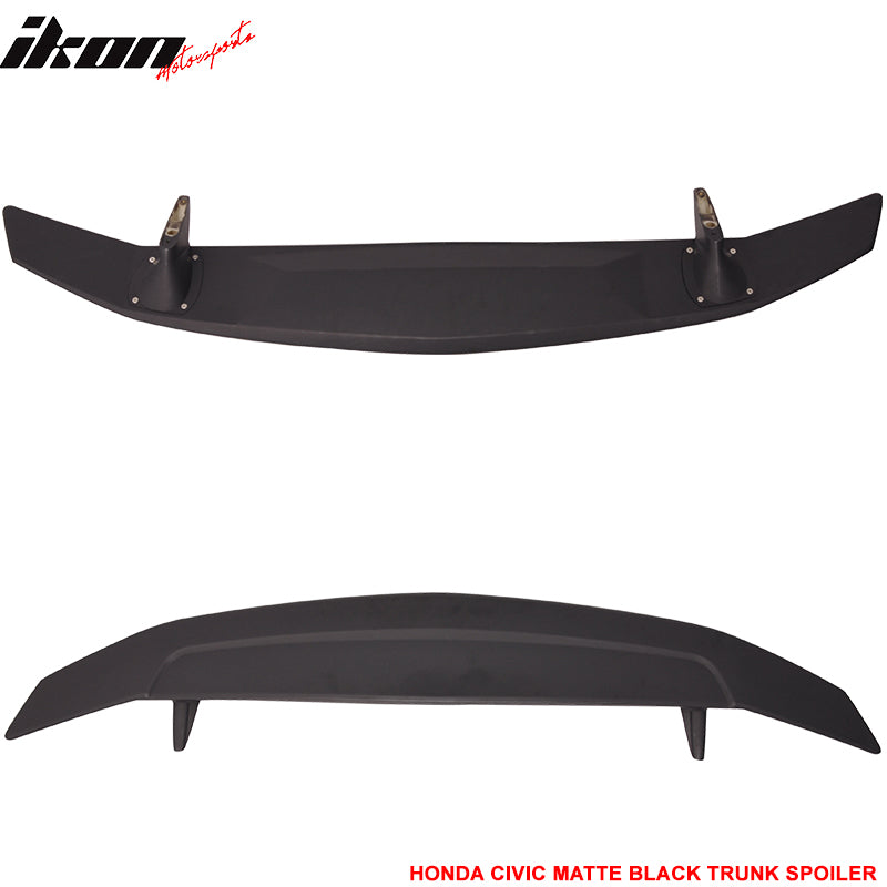 Fits 13-15 Honda Civic 4DR Sedan Rear Trunk Spoiler 2 Post Wing Lip Matte Black