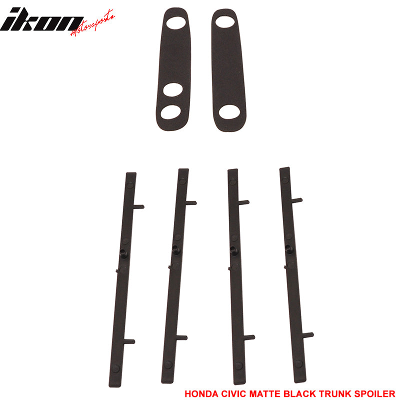 Fits 13-15 Honda Civic 4DR Sedan Rear Trunk Spoiler 2 Post Wing Lip Matte Black