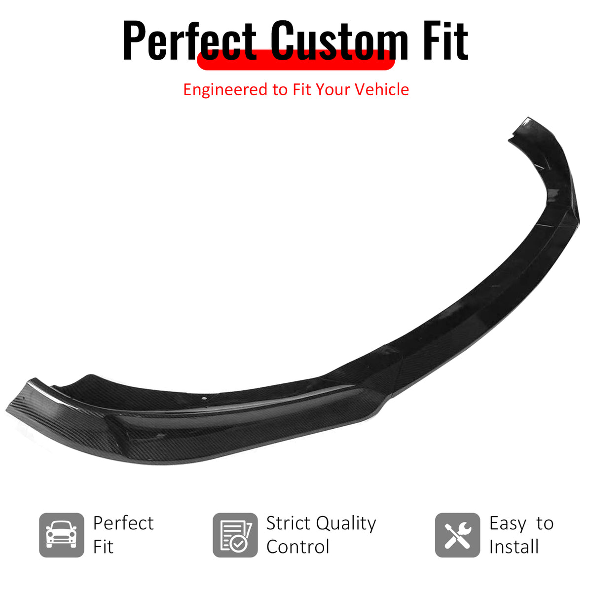 IKON MOTORSPORTS Front Bumper Lip, Compatible with 2013-2016 Hyundai Genesis Coupe All Models, KS Style Carbon Fiber Print PP Add-on Air Dam Chin Spoiler Protector Splitter 3PCS