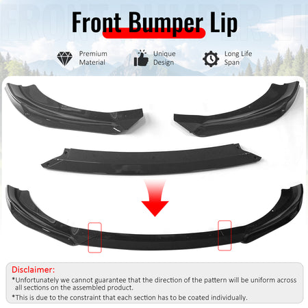 Fits 13-16 Genesis Coupe KS PP Front Bumper Lip Chin Spoiler Carbon Fiber Print