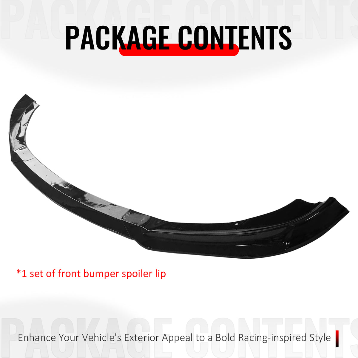 Fits 13-16 Hyundai Genesis Coupe KS PP Front Bumper Lip Chin Spoiler Gloss Black