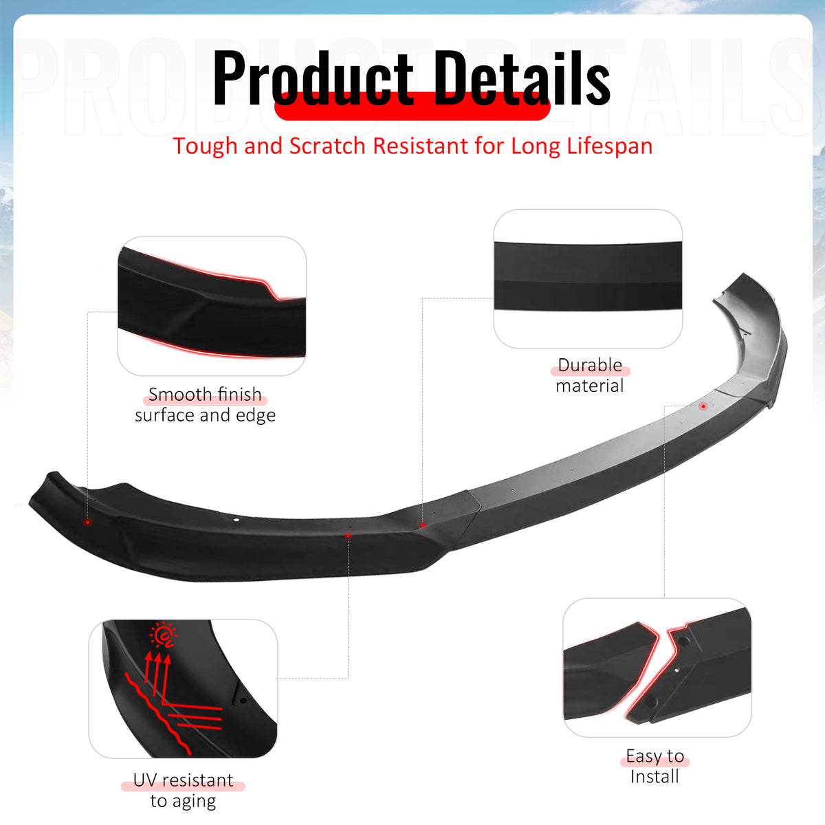 Fits 13-16 Hyundai Genesis Coupe KS PP Front Bumper Lip Chin Spoiler Matte Black