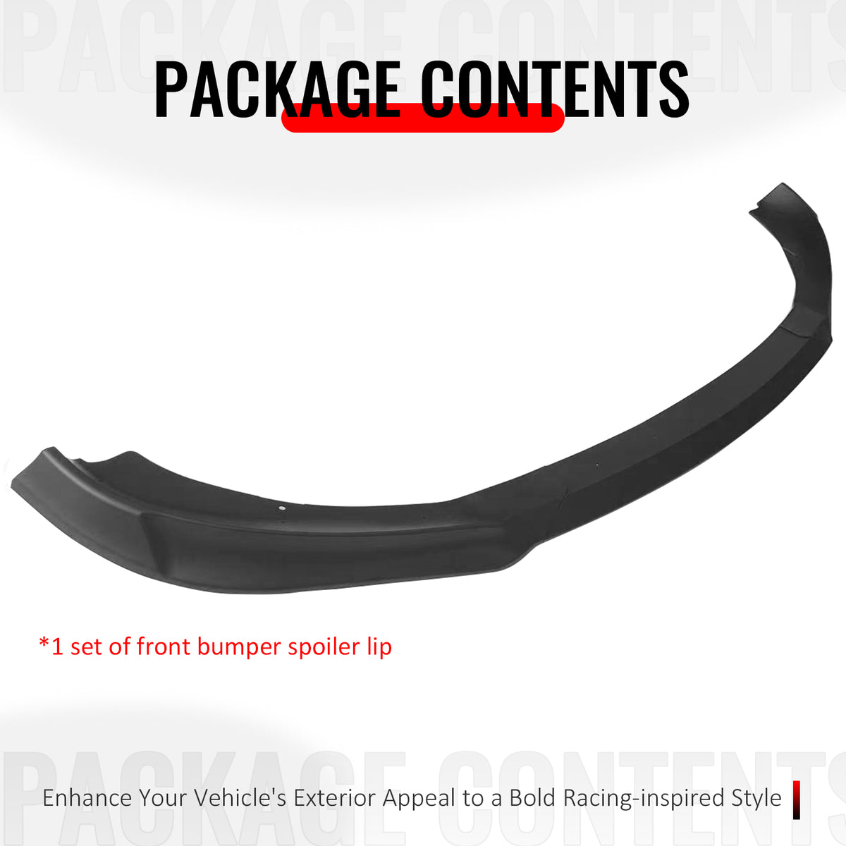 Fits 13-16 Hyundai Genesis Coupe KS PP Front Bumper Lip Chin Spoiler Matte Black