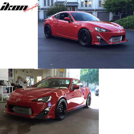 Front Bumper Lip Compatible With 2013-2016 Scion FRS, RS Style Black PU Front Spoiler Bodykit Splitter Diffuser Air Dam Chin Diffuser by IKON MOTORSPORTS, 2014 2015