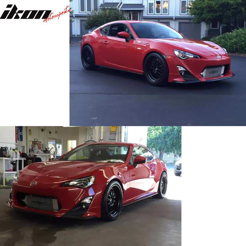 Front Bumper Lip Compatible With 2013-2016 Scion FRS, RS Style Black PU Front Spoiler Bodykit Splitter Diffuser Air Dam Chin Diffuser by IKON MOTORSPORTS, 2014 2015