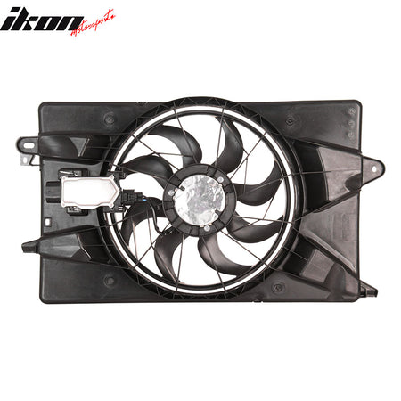 IKON MOTORSPORTS Radiator Cooling Fan Assembly Replacement for 2013-2016 Dodge Dart 1.4L Turbo 2.0L 2.4L With PWM, 55111482AC CH3115176 Automotive Engine Fans, Black