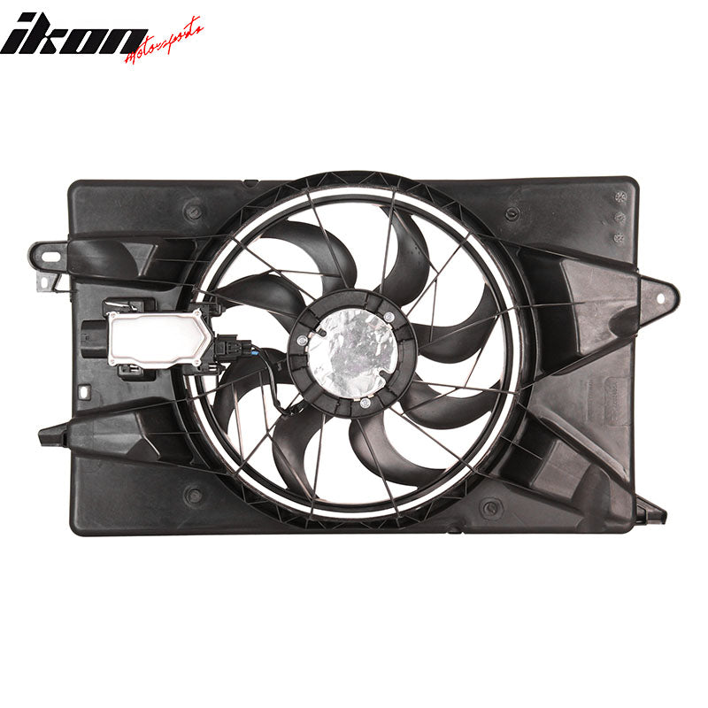 IKON MOTORSPORTS Radiator Cooling Fan Assembly Replacement for 2013-2016 Dodge Dart 1.4L Turbo 2.0L 2.4L With PWM, 55111482AC CH3115176 Automotive Engine Fans, Black