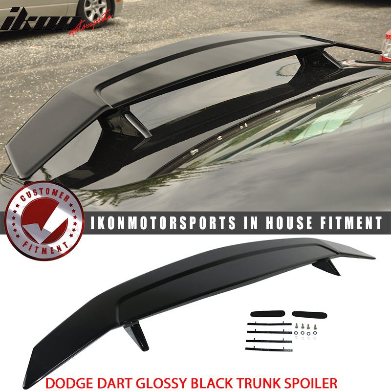 2013 - 2016 Dodge Dart Glossy Black Rear Trunk Spoiler 2 Post ABS SedanIkon Motorsports