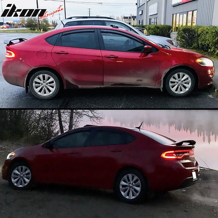 2013 - 2016 Dodge Dart Glossy Black Rear Trunk Spoiler 2 Post ABS SedanIkon Motorsports