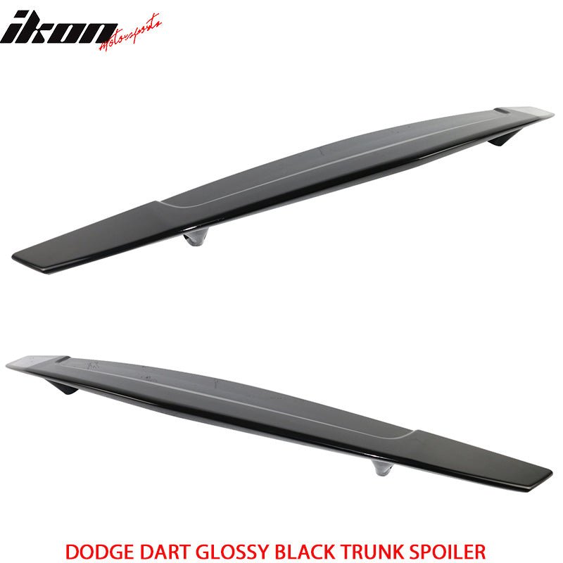2013 - 2016 Dodge Dart Glossy Black Rear Trunk Spoiler 2 Post ABS SedanIkon Motorsports