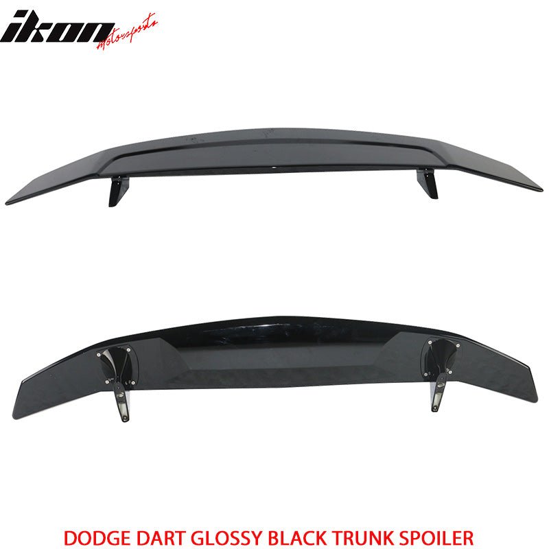 2013 - 2016 Dodge Dart Glossy Black Rear Trunk Spoiler 2 Post ABS SedanIkon Motorsports