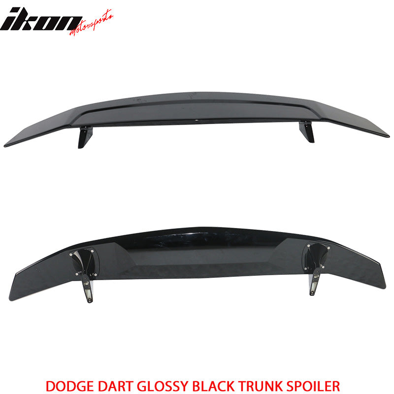Fits 13-16 Dodge Dart Rear Trunk Spoiler 2 Post Tail Wing Deck Lip Gloss Black