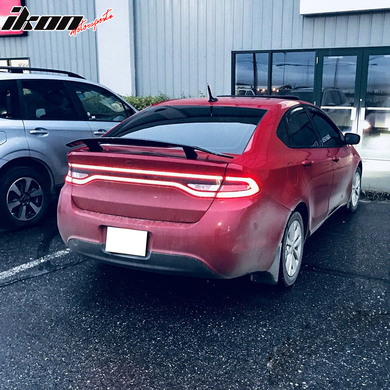 Fits 13-16 Dodge Dart Rear Trunk Spoiler 2 Post Tail Wing Deck Lip Gloss Black