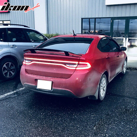 Fits 13-16 Dodge Dart Rear Trunk Spoiler 2 Post Tail Wing Deck Lip Gloss Black