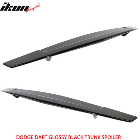 Fits 13-16 Dodge Dart 2 Post Gloss Black Trunk Spoiler Wing - ABS