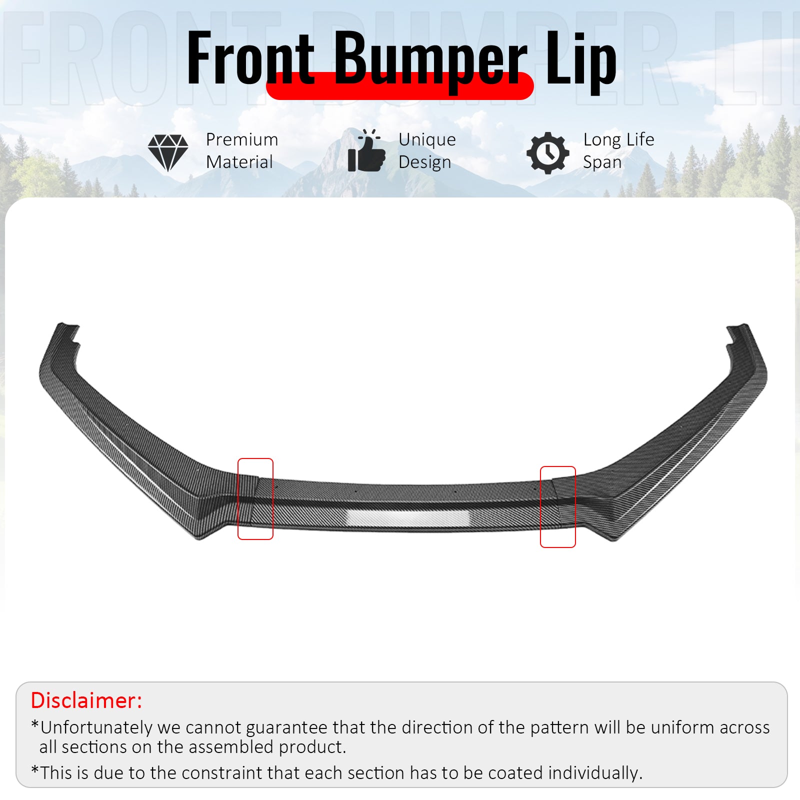 Fits 13-16 Subaru BRZ CS Style Front Bumper Lip Chin Splitter Carbon Fiber Print