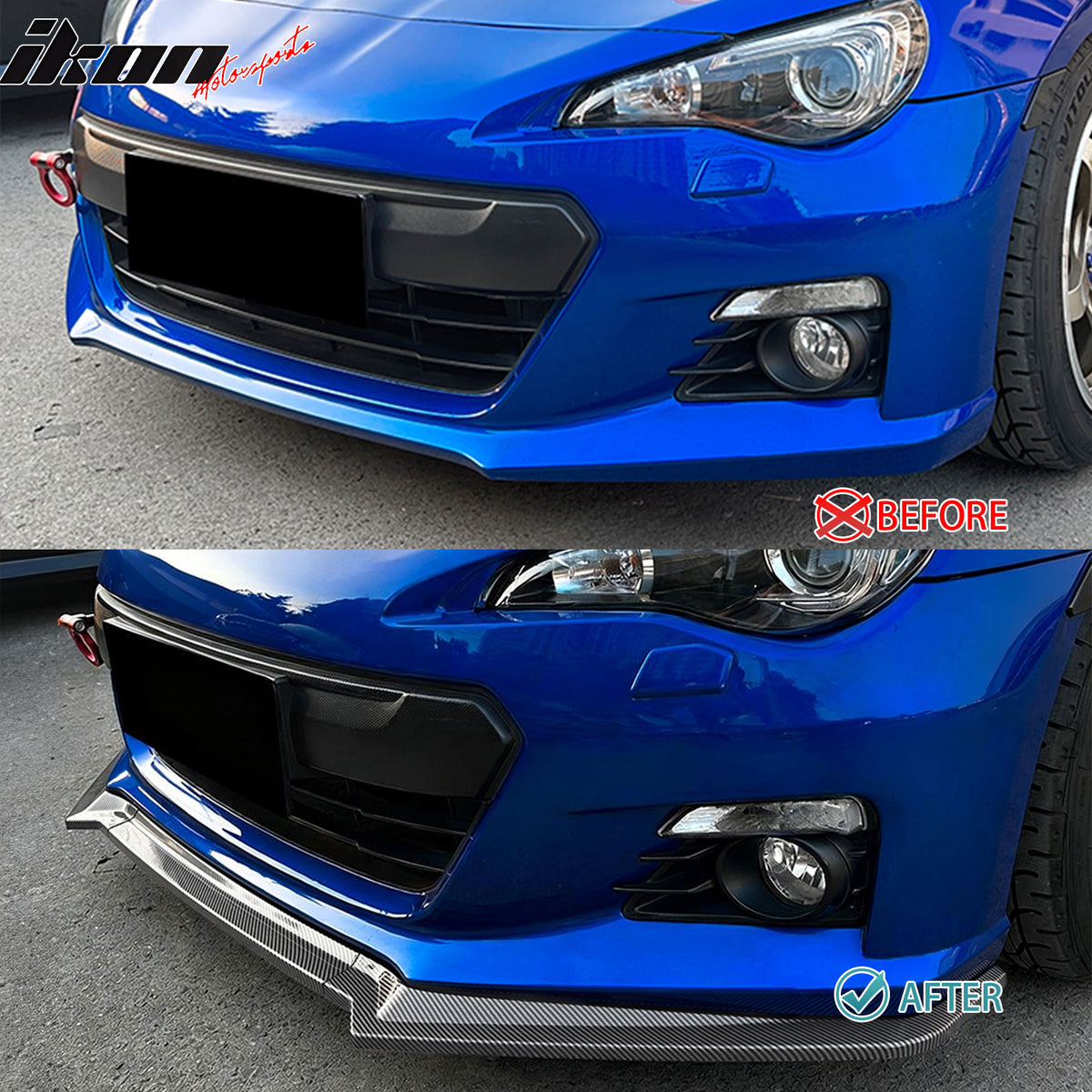 Fits 13-16 Subaru BRZ CS Style Front Bumper Lip Chin Splitter Carbon Fiber Print