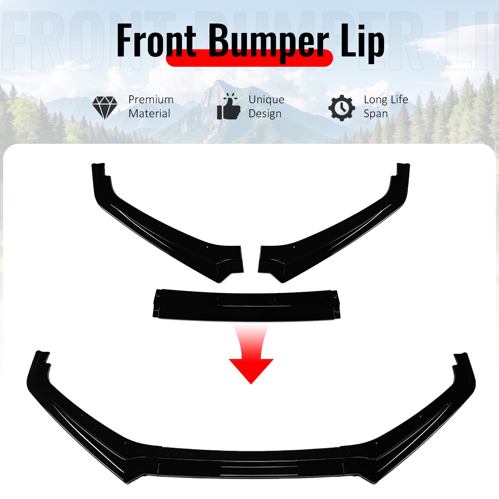 Fits 13-16 Subaru BRZ CS Style Front Bumper Lip Chin Splitter PP Gloss Black