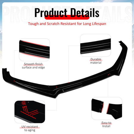 Fits 13-16 Subaru BRZ CS Style Front Bumper Lip Chin Splitter PP Gloss Black