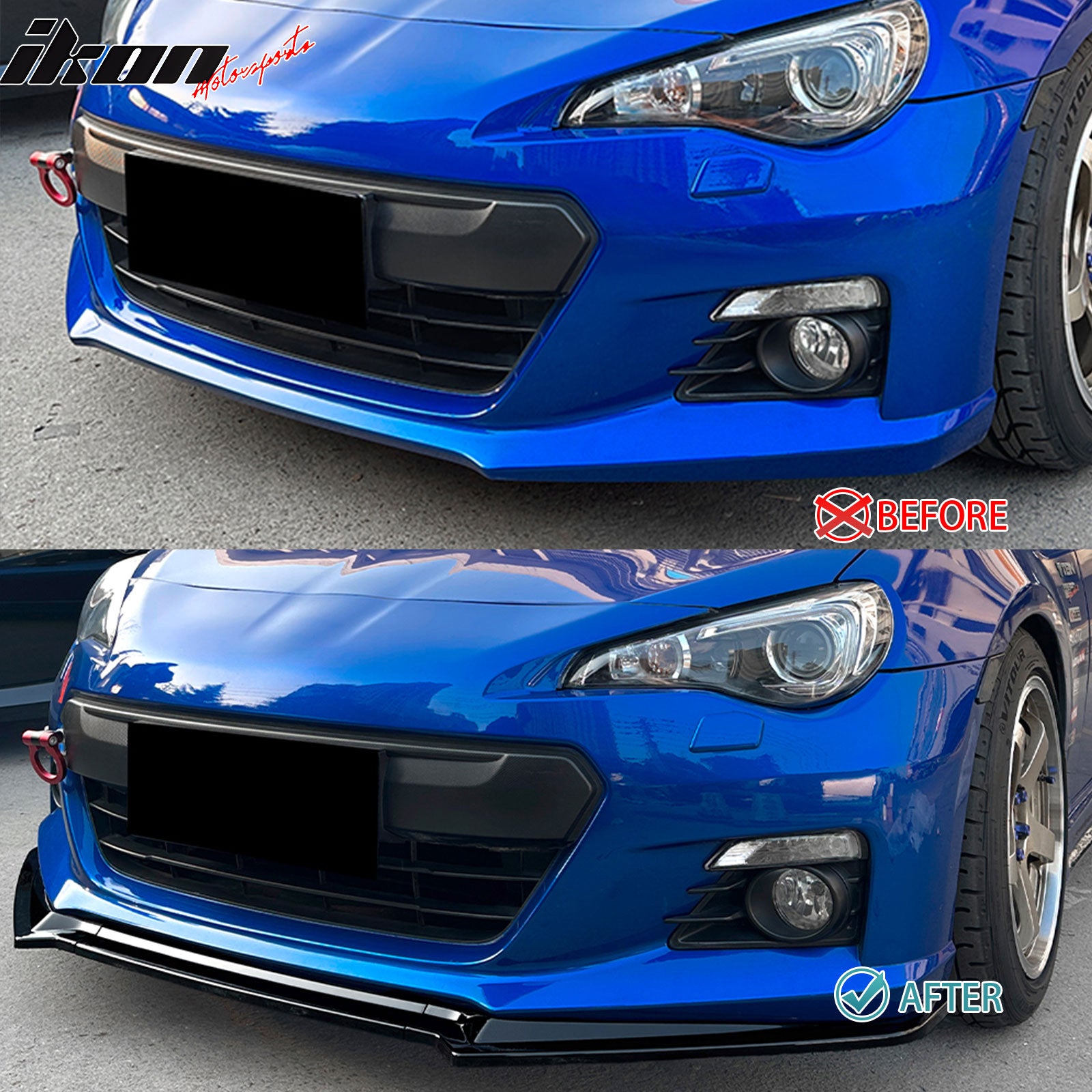 Fits 13-16 Subaru BRZ CS Style Front Bumper Lip Chin Splitter PP Gloss Black