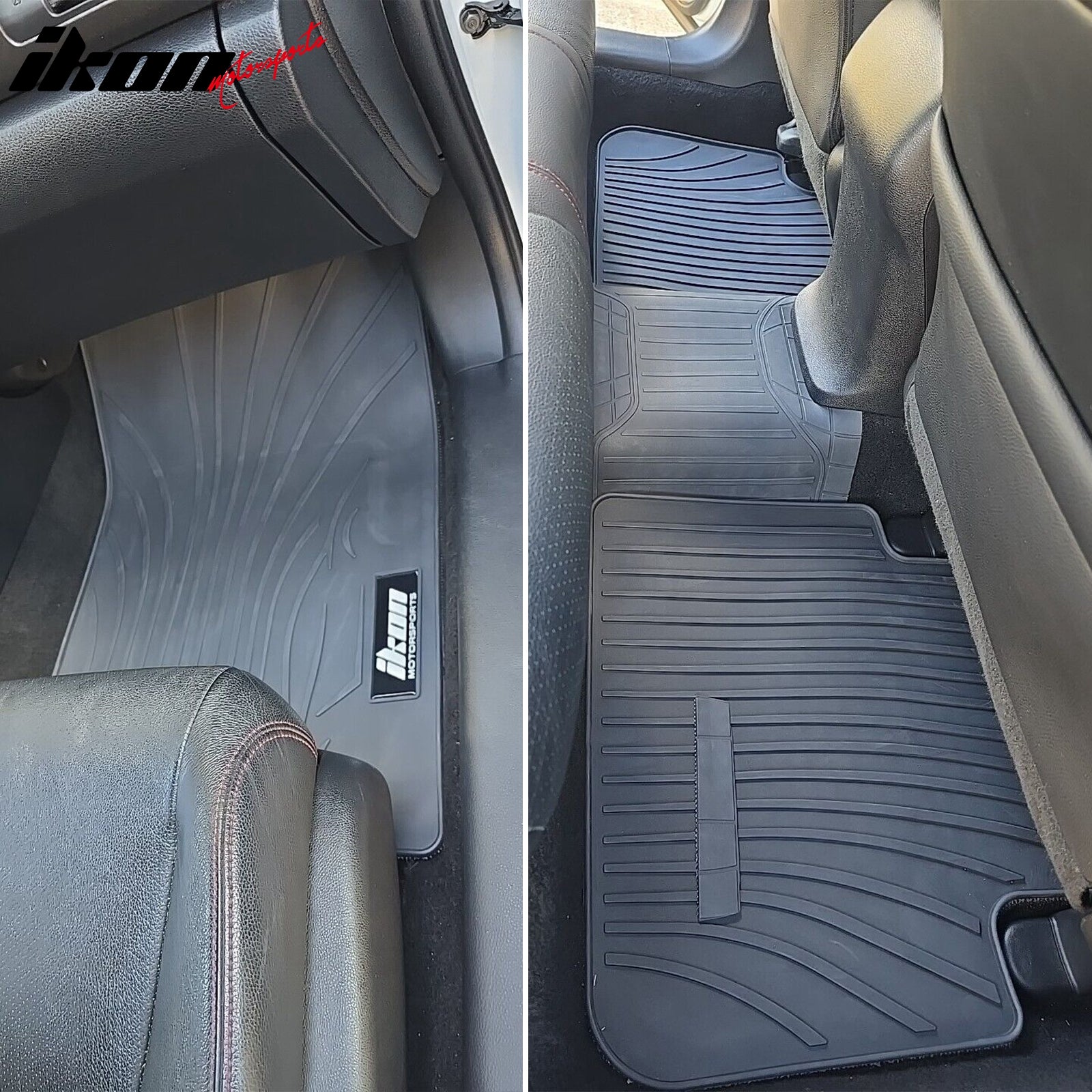 Fits 13-17 Honda Accord 4DR Latex Floor Mats Liner All Weather Carpets Black 5PC