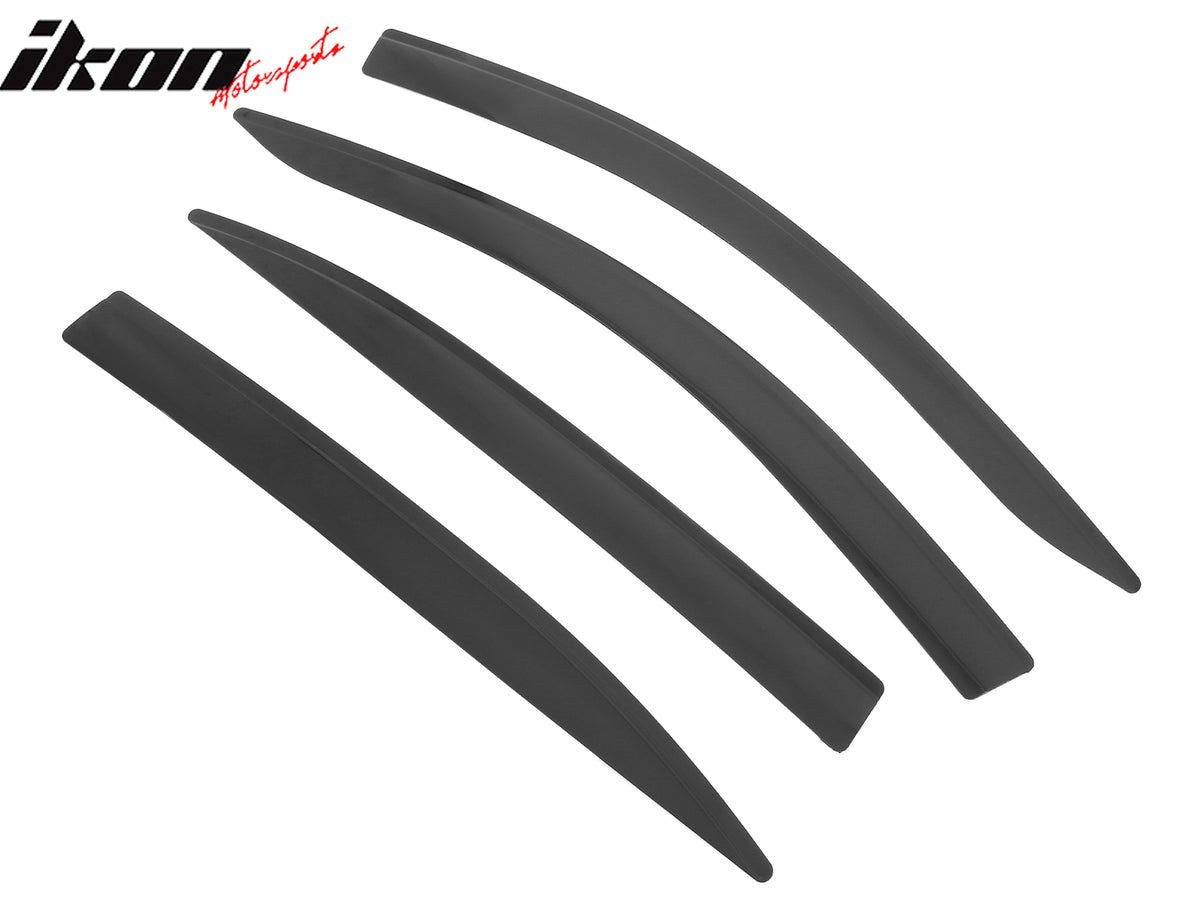 IKON MOTORSPORTS Tape on Low Profile Window Visors, Compatible with 2013-2017 Honda Accord Sedan 4-Door, Acrylic Smoke/Tinted Rain Guards, Side Window Wind Deflectors 4PCS