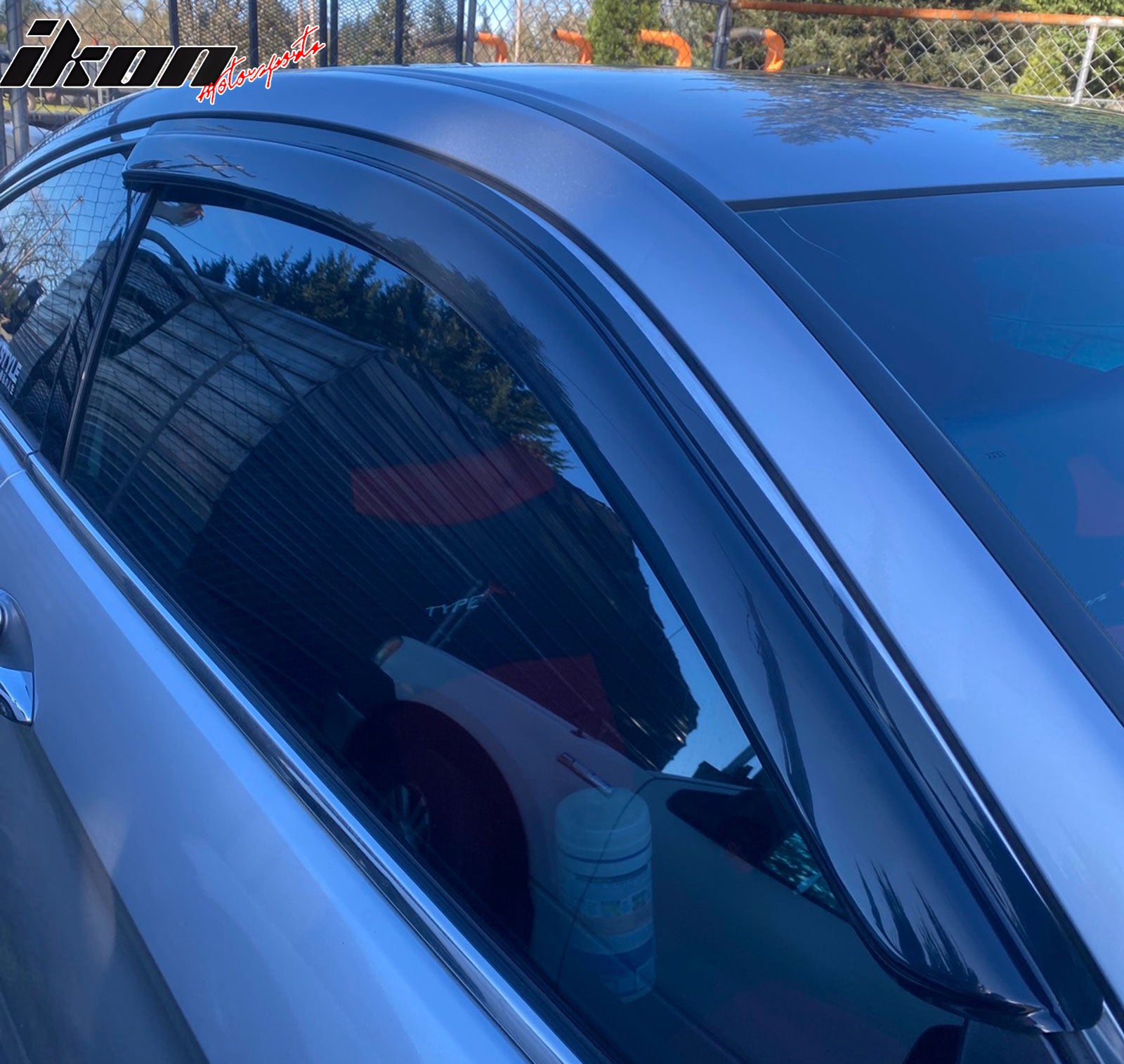 IKON MOTORSPORTS Window Visor Compatible with 2013-2017 Honda Accord 2Dr, Acrylic Smoke Tinted 2PCS Sun Rain Shade Guard Wind Vent Air Deflector